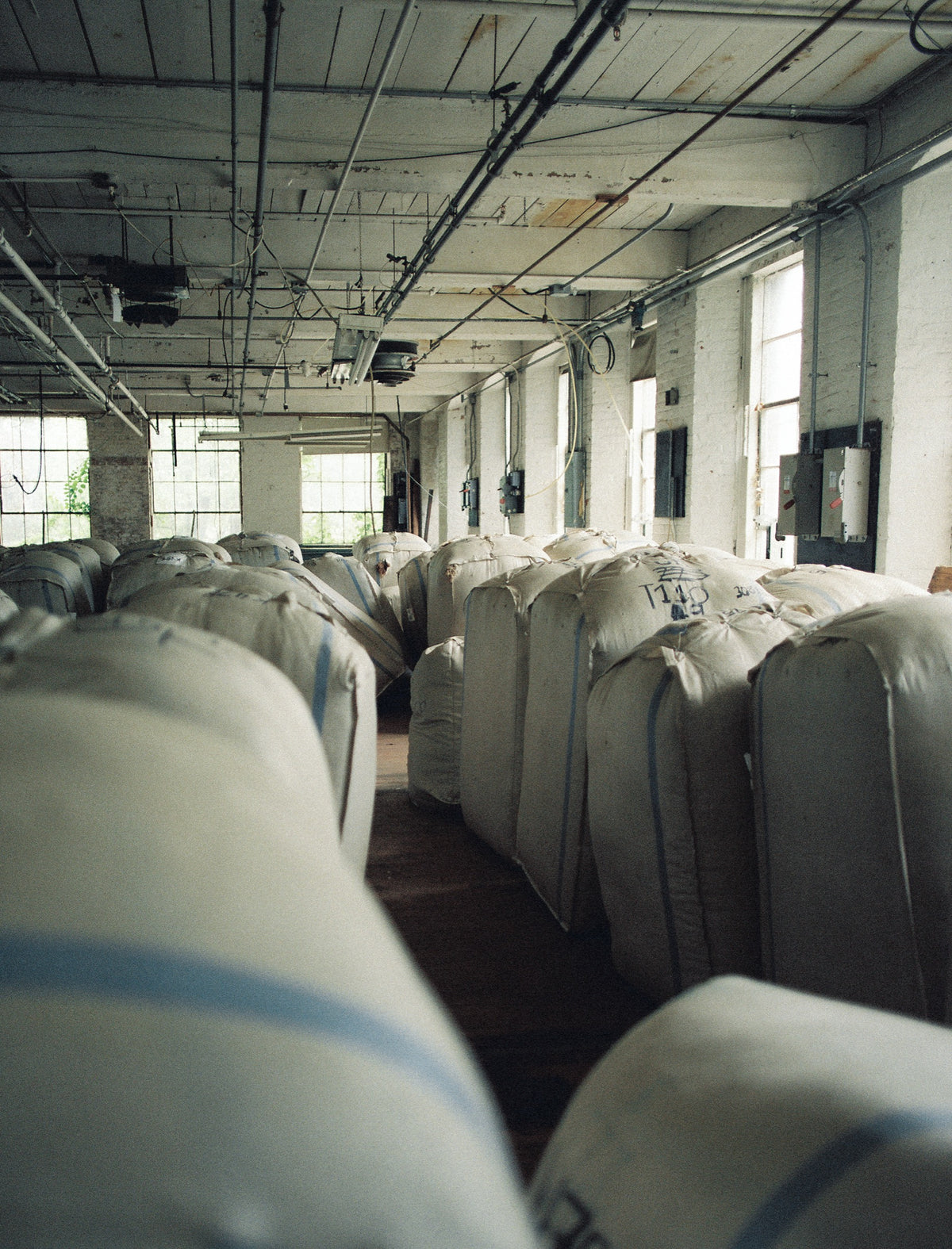 Raw wool at American Woolen Mills